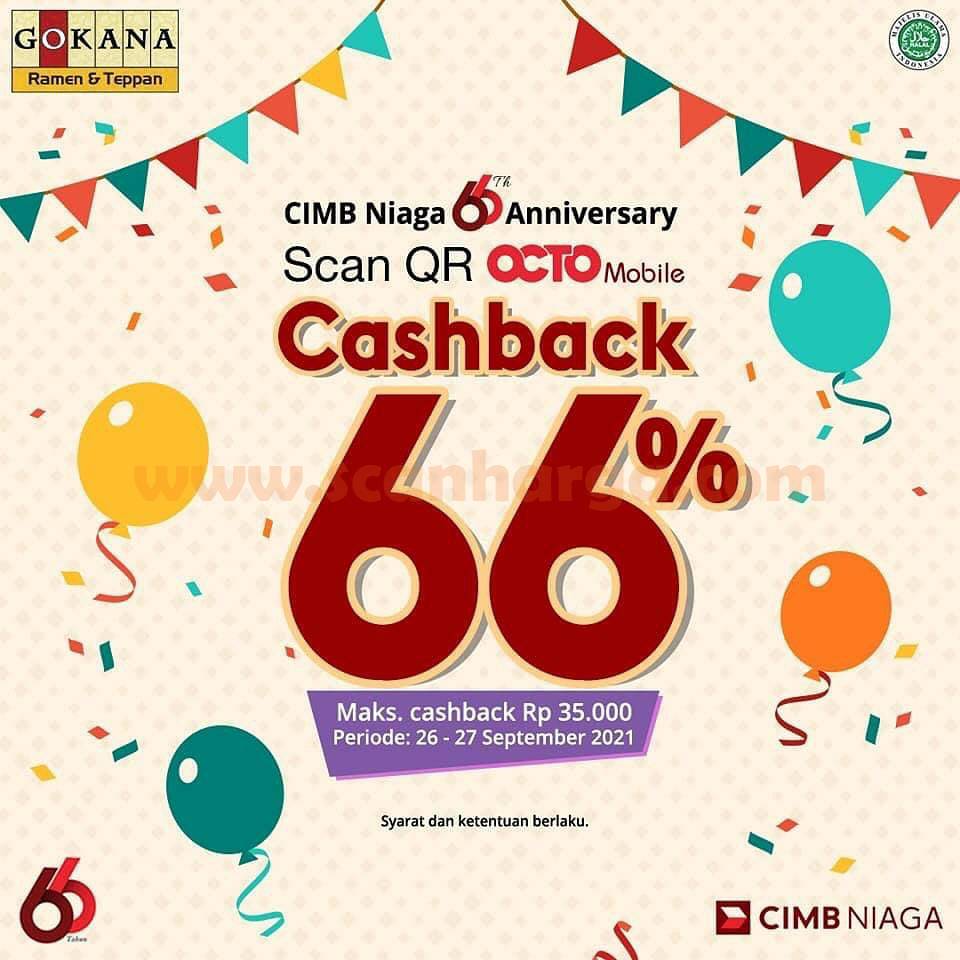 Promo Gokana Cashback 66% via QR OCTO Mobile CIMB Niaga