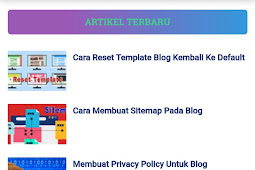 Membuat Widget Artikel Terbaru