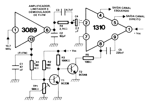 Utilização de um circuito inibidor de estéreo associado ao "1310".