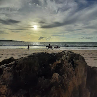 Riding a horse on Kedonganan beach has excitement that always makes us happy 