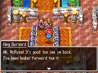 Ragnar returns to Burland and speaks to his king. This marks the end of the first chapter of Dragon Quest IV.