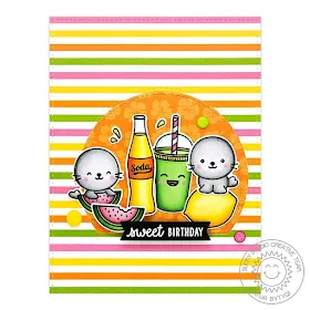 Sunny Studio Stamps: Stitched Semi-Circle Dies Fresh & Fruity Summer Sweet Sealiously Sweet Birthday Card by Anja Bytyqi