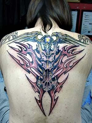 Biomecanical Tattoo Style On Full Back