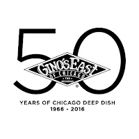 The logo for Gino's East Pizza in Chicago as it celebrated it's 50th anniversary in 2016