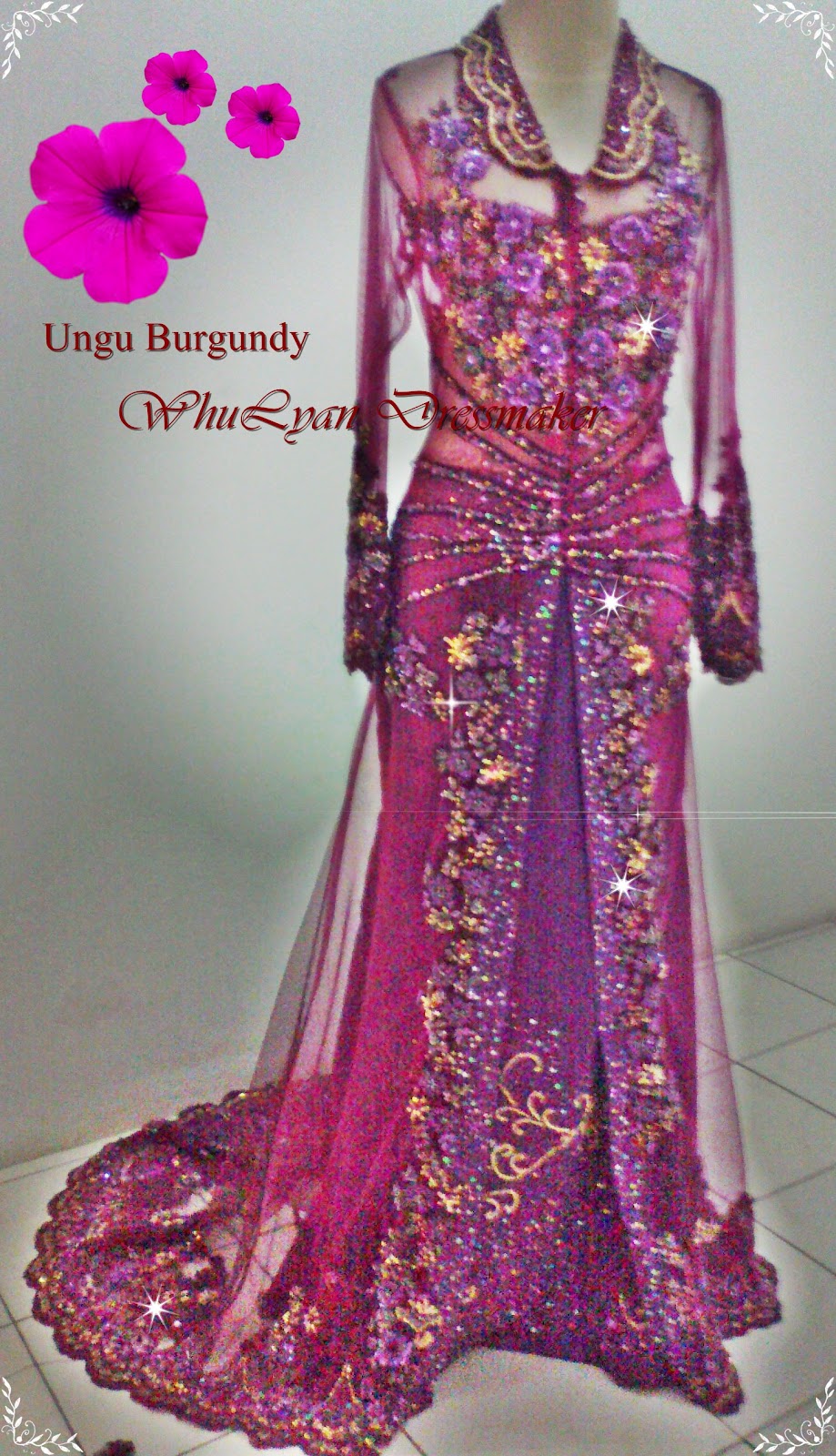 whulyan butik dressmaker Kebaya Cantik Kebaya Ungu 