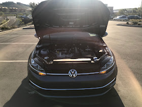 Hood open on 2020 Volkswagen Golf TSI