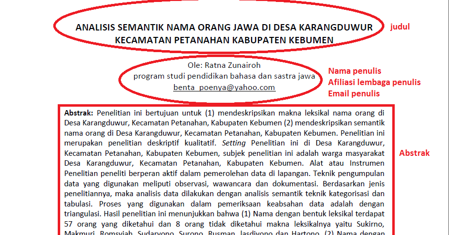 TATA CARA PENULISAN KARYA TULIS ILMIAH "STRUKTUR ARTIKEL 