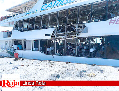 Falla mecánica habría originado la explosión en el transbordador de la naviera Barcos del Caribe en el muelle de Playa del Carmen. La cifra oficial es de 18 heridos: APIQOO