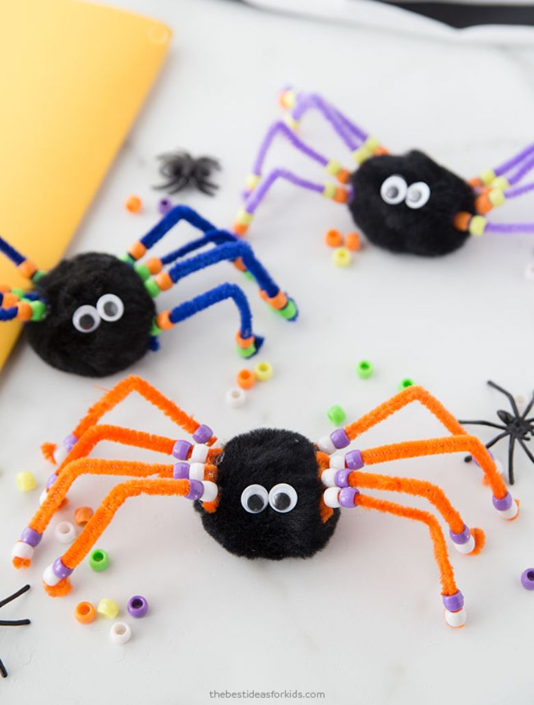pom pom spider craft for kids