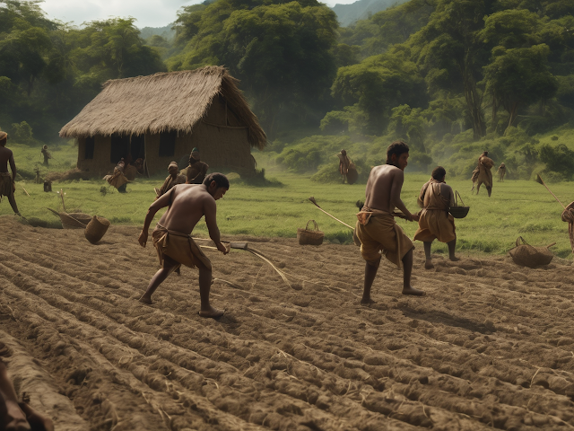 primitive people cultivate the field