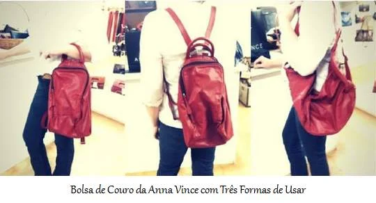 Bolsa de Couro da Anna Vince com Três Formas de Usar