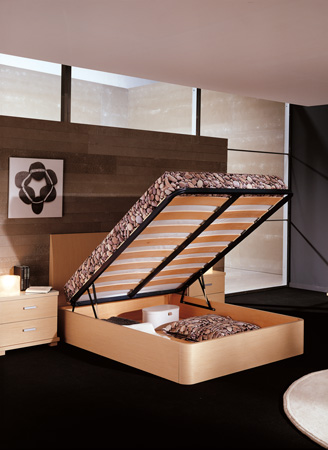 Dormitorio elegante con cubrecama de piedras
