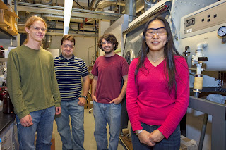 Berkeley researchers including (from left) Kari Thorkelsson, Alexander Mastroianni, Benjamin Rancatore and Ting Xu