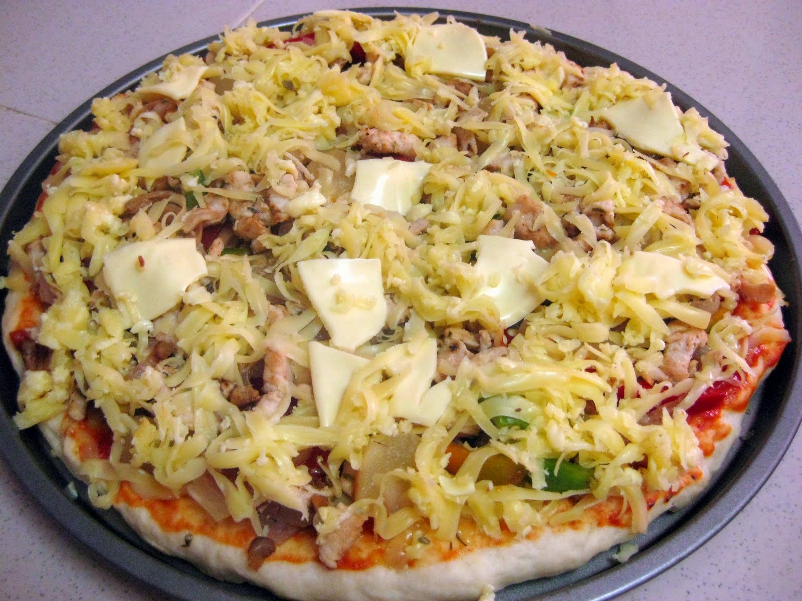 RESEPI NANNIE: PIZZA AYAM HAWAIIAN