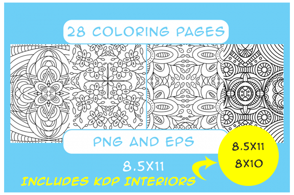 28 Pattern Coloring Pages KDP Interior