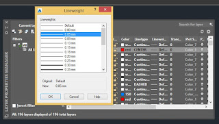 cara edit lineweight layer autocad, modifikasi lineweight layer autocad, pengaturan line weight autocad