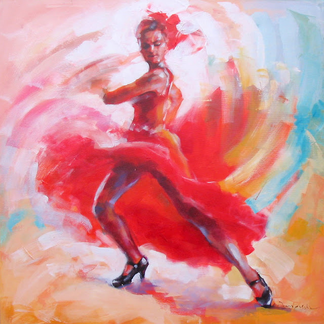 Flamenco, Tango, Expressive Figurative Paintings By "Renata Domagalska" 