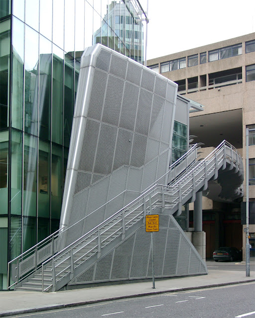 Unusual staircase, Ropemaker Street, City of London, London