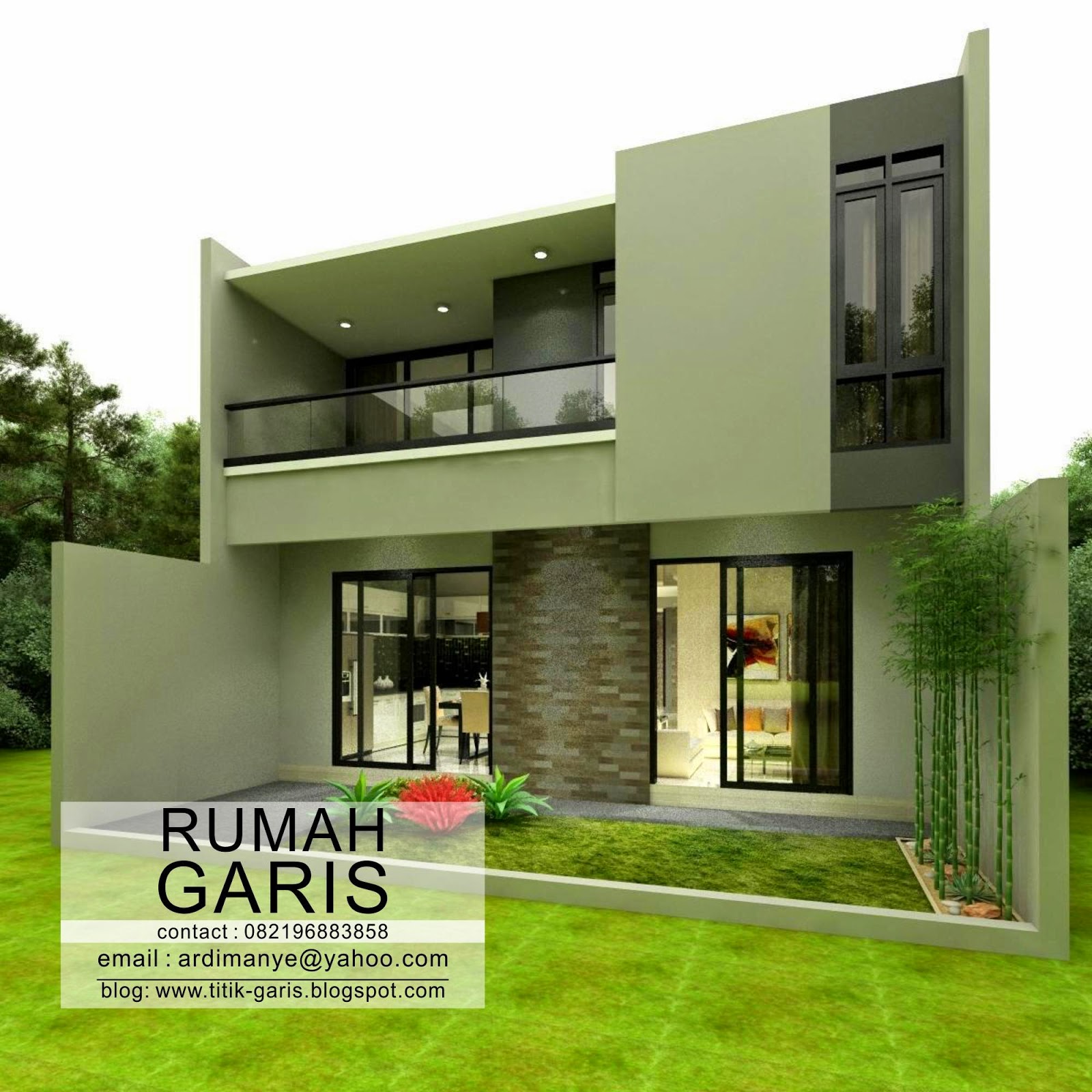 Desain Rumah Tinggal 2 lantai di Makassar - Rumah Garis