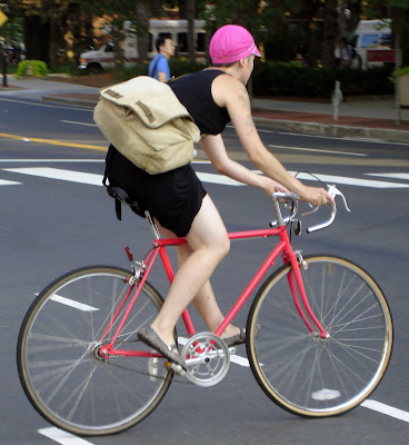 Boston lady cyclist