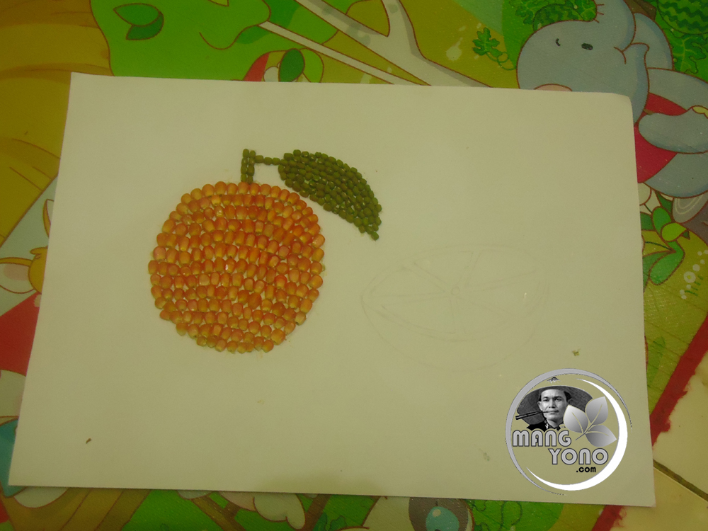 Tugas sekolah cara membuat mozaik buah buahan dari biji bijian