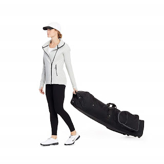 Made of waterproof black canvas, the Amazon Basics soft-sided golf travel bag offers an excellent option for traveling with golf clubs.