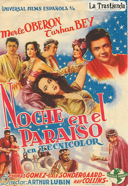 Noche en el Paraíso - Programa de Cine - Merle Oberon - Turhan Bey