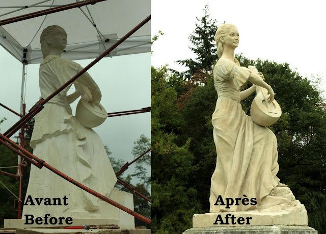 #Lakmé # sculpture #pierre # statue # stone # Emmanuel Sellier # Avant après # Before after # chirurgie artistique # artistic surgery