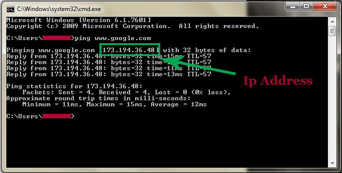 finding ip address of a website using command prompt or cmd - how to hack instagram with cmd