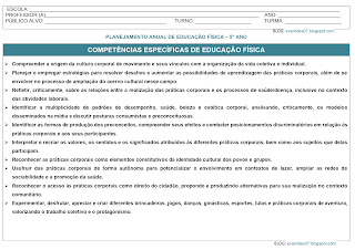 Competências especificas de Educação Física