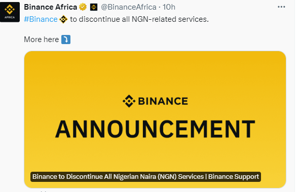 Binance exit and the suspension of its naira services In Nigeria