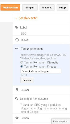 blogger seo permalink