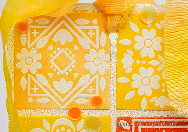 Layers of ink - Mosaic Sunflower Tag Tutorial by Anna-Karin Evaldsson.