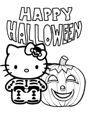 Hello Kitty Halloween Coloring Pages 14