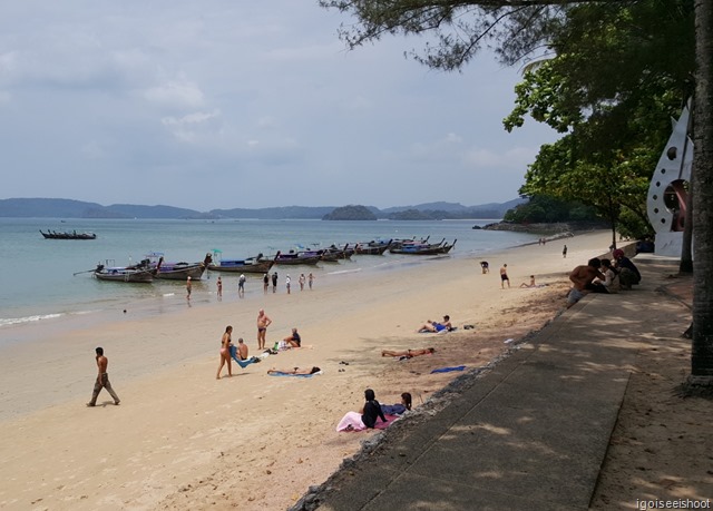 Long-tail boats at Ao Nang Beach.