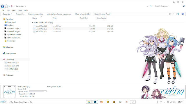 Theme Windows 7 Gakusen Toshi Asterisk By Bashkara