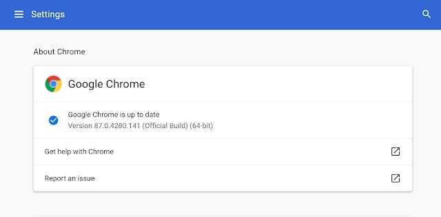 Chrome update 87.0.4280.141 with vulnerability fixes