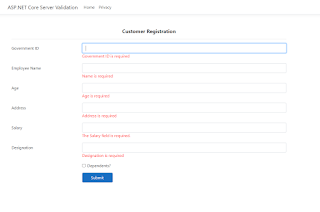 ASP.NET Core MVC Model Validation Using Data Annotation Attributes And Bootstrap 4