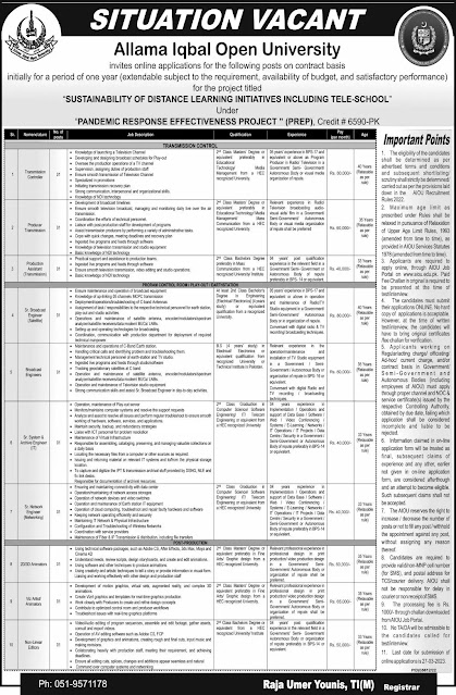 AIOU Latest Jobs 2023 Advertisement