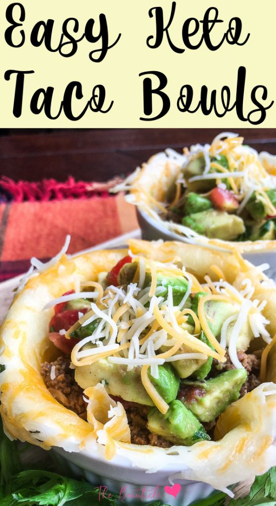 Simple and delicious keto taco bowls recipe with avocado salsa for a quick meal or attractive appetizer.