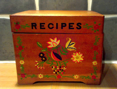 Wooden recipe box