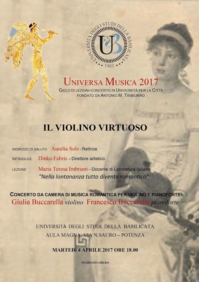 Unibas: il 4 aprile tornano a Potenza i concerti di 'Universa Musica'