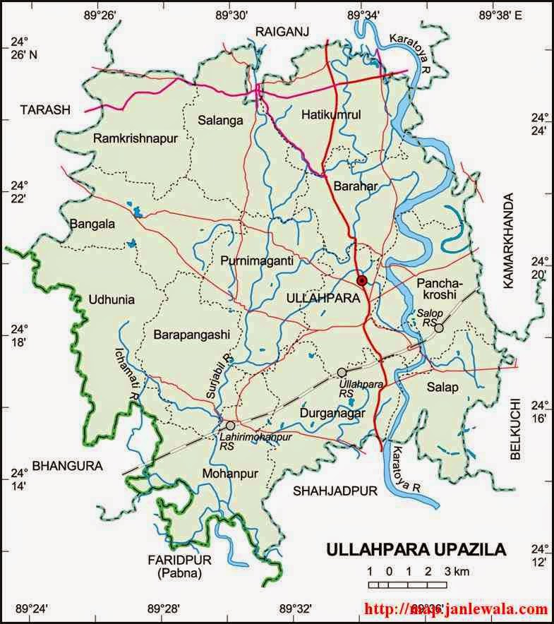 ullahpara upazila map of bangladesh