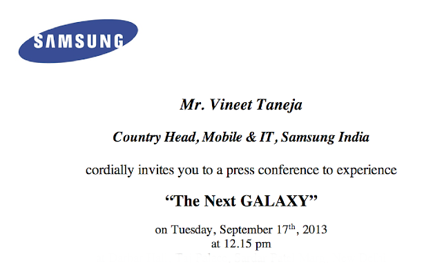 Samsung 17th September launch invite