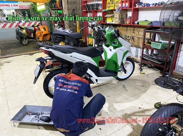 Sơn nhựa nhám xe Honda Vario xanh Z1000 cực đẹp