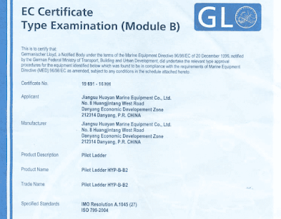 contoh sertifikat pilot ladder kapal