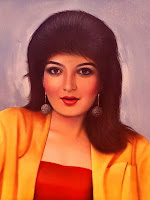 bollywood, actress, sonu walia, handmade, oil portrait, canvas painting