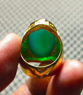 Batu Bacan Doko Majiko Tanah Hitam BC092 Green Metalic Giwang Kristal Ikatan Perak