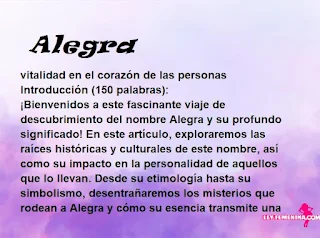 significado del nombre Alegra