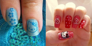 Hello Kitty nail art design